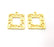 2 Gold Square Charms Gold Plated Metal (22mm)  G11334