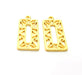 2 Rectangle Charms Gold Charms Gold Plated Metal (30x14mm)  G15858
