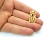 2 Rectangle Charms Gold Charms Gold Plated Metal (30x14mm)  G15858