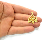 2 Gold Connector Gold Plated Metal (36x27mm)  G11340
