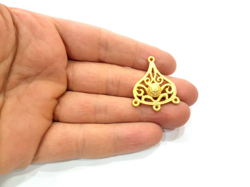 2 Gold Connector Gold Plated Metal (36x27mm)  G11340