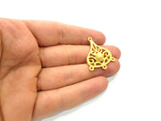 2 Gold Connector Gold Plated Metal (36x27mm)  G11340