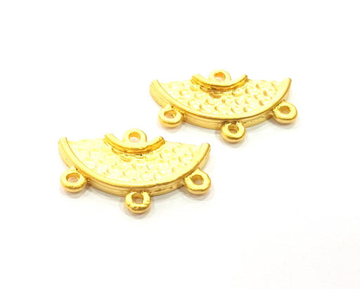 2 Gold Connector Gold Plated Metal (25x16mm)  G11347