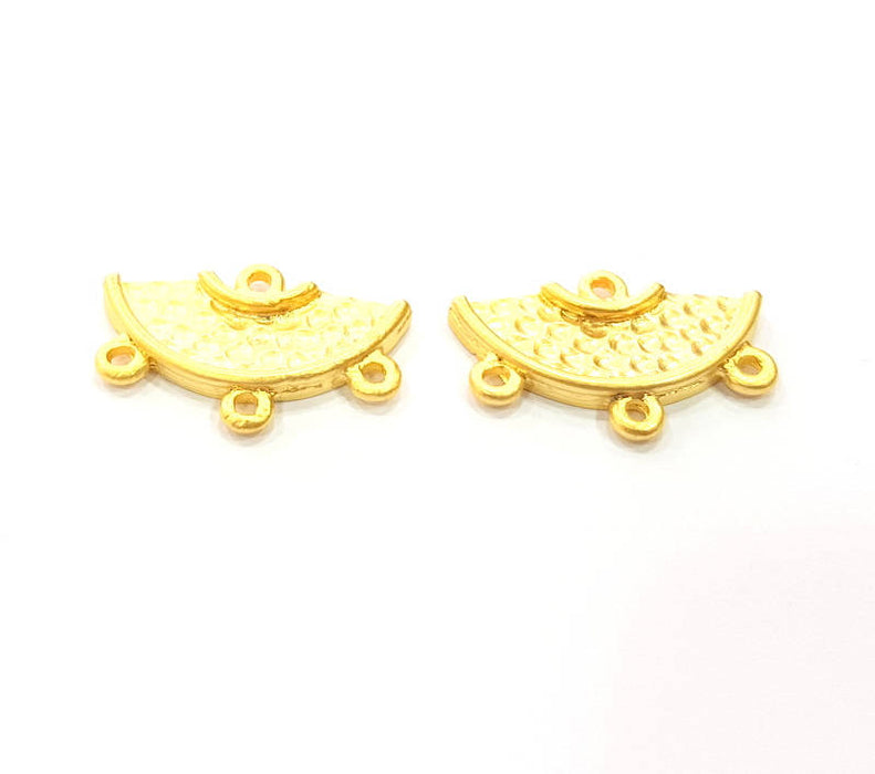 2 Gold Connector Gold Plated Metal (25x16mm)  G11347