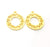 2 Circle Frame Charm Gold Charms Gold Plated Metal (22mm)  G11354