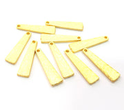 8 Gold Hammered Charm Gold Plated Metal (22x6mm)  G11355