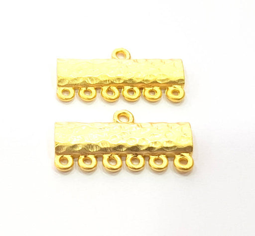 2 Gold End Bar Connector Gold Plated Metal (25x13mm)  G11356