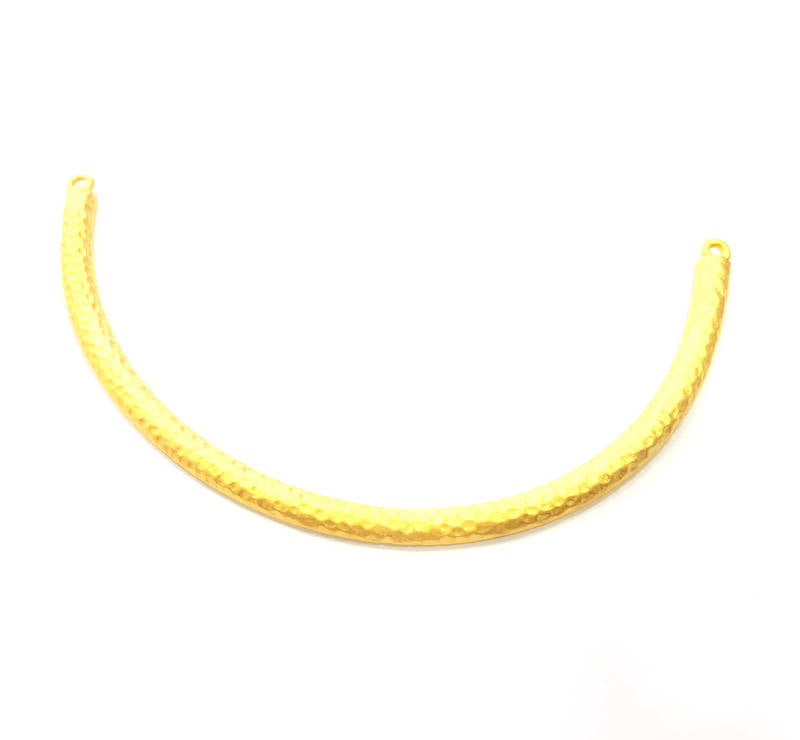 Hammered Collar Pendant Gold Pendant Gold Plated Metal (130x6mm)  G11359
