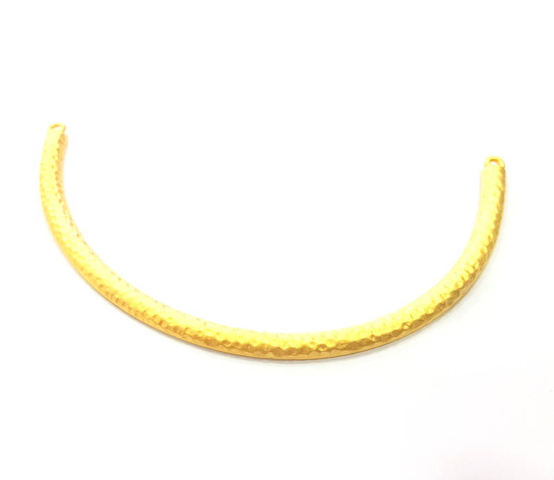 Hammered Collar Pendant Gold Pendant Gold Plated Metal (130x6mm)  G11359