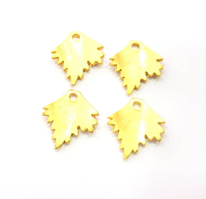 5 Leaf Charms Gold Charm Gold Plated Metal (18x15mm)  G11362