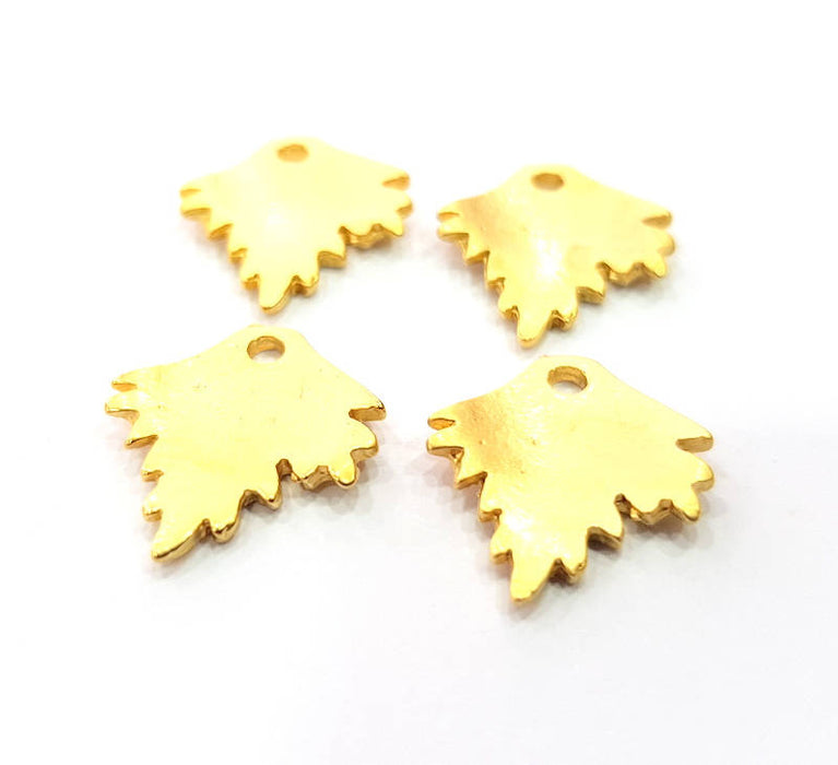 5 Leaf Charms Gold Charm Gold Plated Metal (18x15mm)  G11362