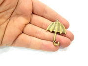 2 Umbrella Charm Antique Bronze Charm Antique Bronze Plated Metal (45x30mm) G11365