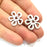 4 Flower Charm Silver Charms Antique Silver Plated Metal (22mm) G14610