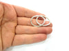 8 Twisted Circle Connector Antique Silver Plated Metal (31x24mm) G11384