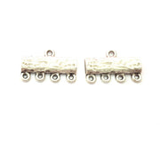 8 Silver End Bar Connector Antique Silver Plated Metal (20x13mm) G14921