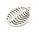 2 Oval Wavy Charm Silver Charms Antique Silver Plated Metal (36x25mm) G11396