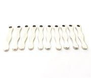 10 Silver Charms Antique Silver Plated Metal (25x5mm) G11397