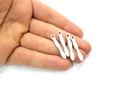 10 Silver Charms Antique Silver Plated Metal (32x5mm) G11403