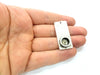 10 Hammered Pendant Bases Blank Charms Silver Pendant Antique Silver Plated Metal (40x18mm) G12664