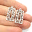 4 Rectangle Frame Charm Silver Charms Antique Silver Plated Metal (30x14mm) G11417
