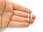 10 Silver Charms Antique Silver Plated Metal (36x5mm) G11420