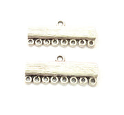 4 Silver End Bar Connector Antique Silver Plated Metal (30x13mm) G11422