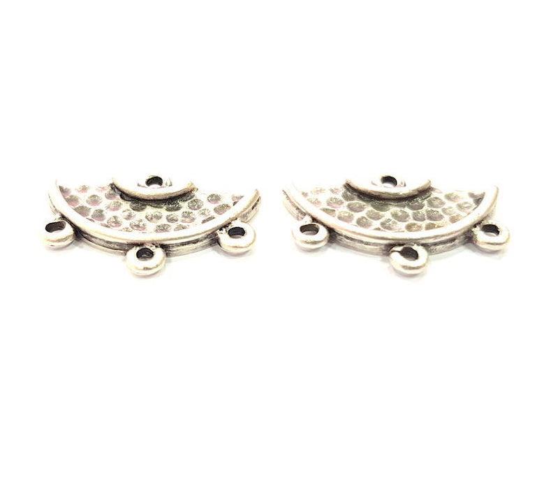 4 Silver Connector Charms Antique Silver Plated Metal (25x16mm) G11427