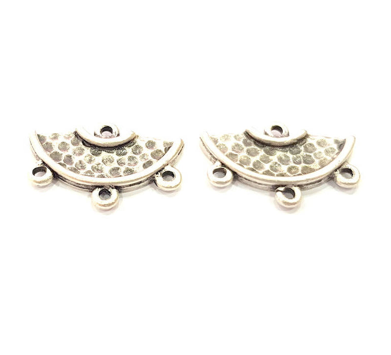 4 Silver Connector Charms Antique Silver Plated Metal (25x16mm) G11427