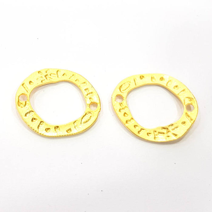 4 Gold Connector Gold Plated Metal (27x22mm)  G14431