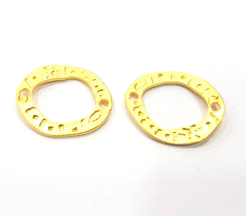 4 Gold Connector Gold Plated Metal (27x22mm)  G14431