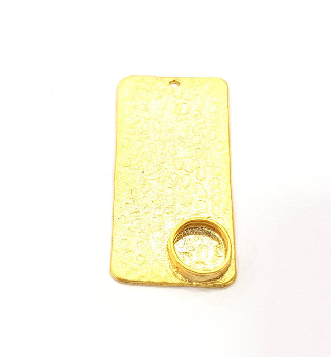 Gold Pendant Blank Mosaic Base inlay Blank Necklace Blank Resin Blank Mountings Gold Plated Brass ( 10mm blank ) G9579
