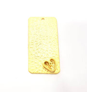 Heart Pendant Gold Pendant Blank Mosaic Base inlay Blank Necklace Blank Resin Blank Mountings Gold Plated Brass ( 10x6mm blank ) G9580