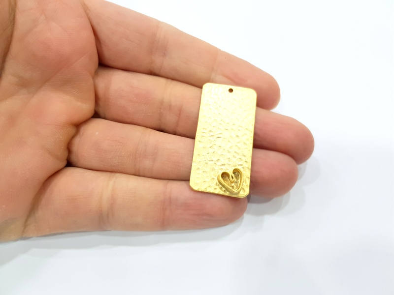 Heart Pendant Gold Pendant Blank Mosaic Base inlay Blank Necklace Blank Resin Blank Mountings Gold Plated Brass ( 10x6mm blank ) G9580