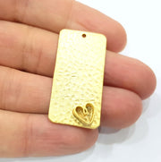 Heart Pendant Gold Pendant Blank Mosaic Base inlay Blank Necklace Blank Resin Blank Mountings Gold Plated Brass ( 10x6mm blank ) G9580