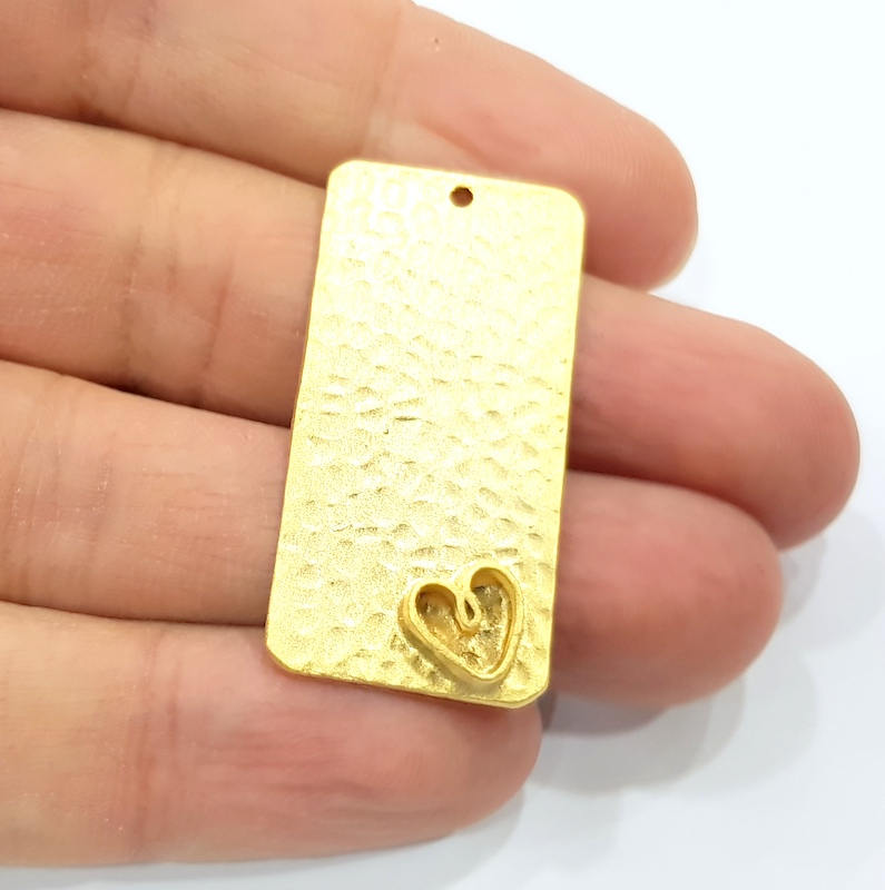 Heart Pendant Gold Pendant Blank Mosaic Base inlay Blank Necklace Blank Resin Blank Mountings Gold Plated Brass ( 10x6mm blank ) G9580