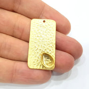 Drop Pendant Gold Pendant Blank Mosaic Base inlay Blank Necklace Blank Resin Blank Mountings Gold Plated Brass ( 10x6mm blank ) G9581