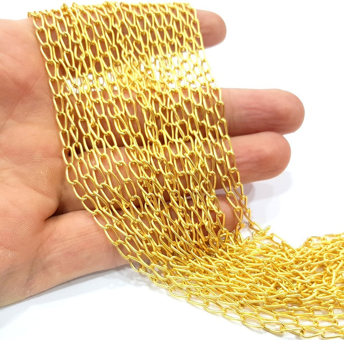 Gold Chain Gold Plated Chain 1 Meter - 3.3 Feet  (7x3 mm) G9583