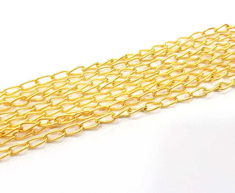 Gold Chain Gold Plated Chain 1 Meter - 3.3 Feet  (7x3 mm) G9583