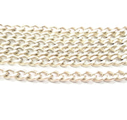 Silver Chain Silver Flat Chain Antique Silver Plated Chain  1 Meter - 3.3 Feet (8x5 mm) G9585