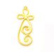 2 Curved Wire Motif Charms Matte Gold Charms  (58x18mm)  G9821