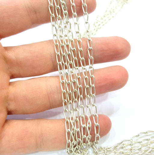 Silver Chain Antique Silver Plated Chain  1 Meter - 3.3 Feet (7x3mm) G9622