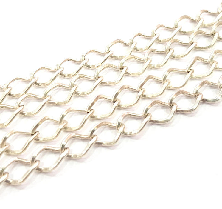 Silver Chain Antique Silver Plated Chain  1 Meter - 3.3 Feet (9x6mm) G9623