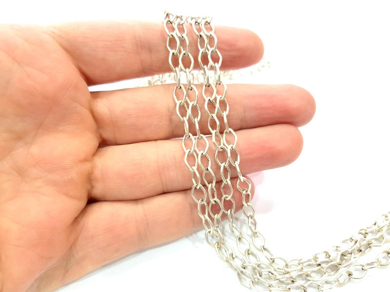 Silver Chain Antique Silver Plated Chain  1 Meter - 3.3 Feet (8x5mm) G9627