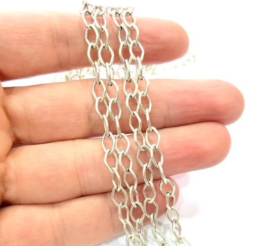 Silver Chain Antique Silver Plated Chain  1 Meter - 3.3 Feet (8x5mm) G9627