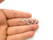 10 Wing Charms Connector Antique Silver Plated Charms (28x10mm) G9628
