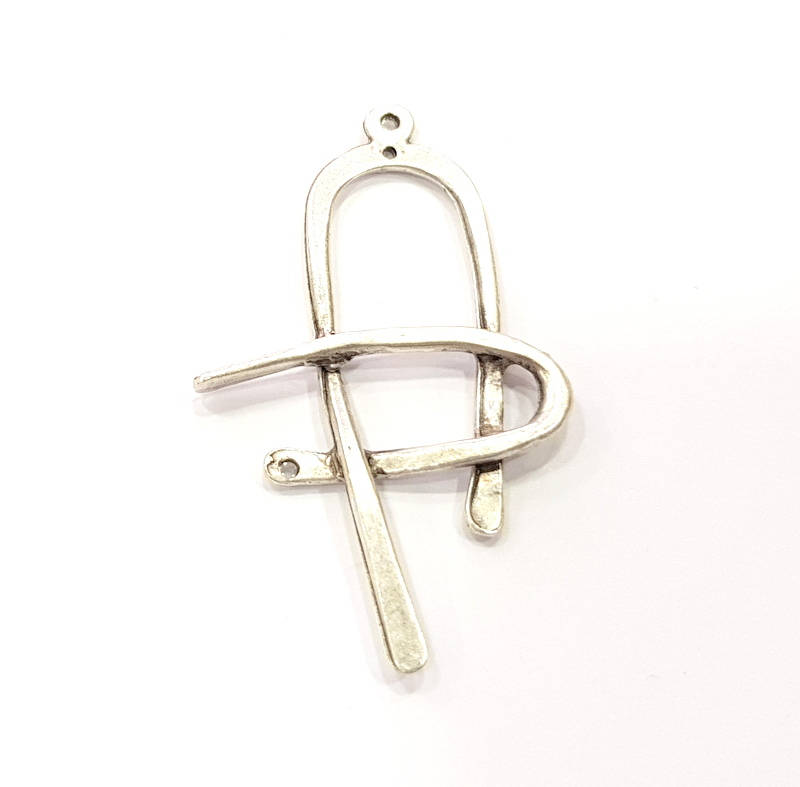 4 Silver Charms Antique Silver Plated Connector (50x30mm) G9629