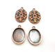 4 Copper Pendant Blank Mosaic Base inlay Blank Necklace Blank Resin Mountings Antique Copper Plated Metal ( 20x15 mm oval blank) G11503