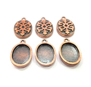 6 Copper Pendant Blank Mosaic Base inlay Blank Necklace Blank Resin Mountings Antique Copper Plated Metal ( 18x13 mm oval blank) G11508