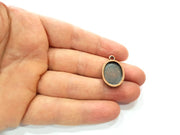 6 Copper Pendant Blank Mosaic Base inlay Blank Necklace Blank Resin Mountings Antique Copper Plated Metal ( 18x13 mm oval blank) G11508