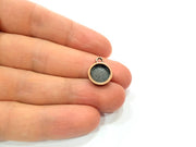 6 Copper Pendant Blank Mosaic Base inlay Blank Necklace Blank Resin Mountings Antique Copper Plated Metal ( 10 mm round blank) G11509